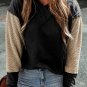 Black Contrast Sleeves Patchwork Colorblock Hoodie
