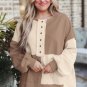 Parchment Colorblock Henley High Low Oversize Sweatshirt