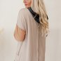 Smoke Gray Color Block High Low Textured Hoodie