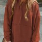 Chestnut Quilted Patchwork Exposed Seam Hoodie