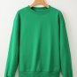 Dark Green Solid Fleece Lined Drop Shoulder Terry Sweatshirt