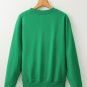 Dark Green Solid Fleece Lined Drop Shoulder Terry Sweatshirt