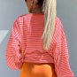 Russet Orange Drop Shoulder Crew Neck Loose Sweatshirt