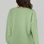 Smoke Green Solid O Neck High Low Hem Pullover Sweatshirt