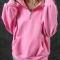 Bonbon Zip-up Stand Neck Kangaroo Pocket Sweatshirt