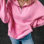 Bonbon Zip-up Stand Neck Kangaroo Pocket Sweatshirt