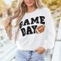 White GAME DAY Graphic Varsity Pullover Sweatshirt