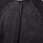 Black Solid Waffle Knit Patchwork Raglan Sleeve Sweatshirt