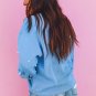 Myosotis Pearled Sleeves Drop Shoulder Round Neck Pullover Sweatshirt
