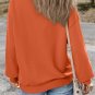 Orange Plain Drop Shoulder Crewneck Pullover Sweatshirt