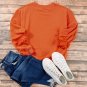 Orange Plain Drop Shoulder Crewneck Pullover Sweatshirt