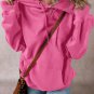 Bonbon Fleece Lined Kangaroo Pocket Drawstring Chunky Hoodie