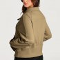 Brown Quarter Zip Stand Neck Kangaroo Pocket Sweatshirt