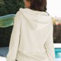 Apricot Colorblock Striped Patchwork Side Pockets Zipper Hoodie
