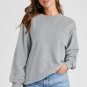 Light Grey Plain Drop Shoulder Crewneck Pullover Sweatshirt