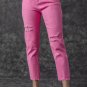 Pink Star Shape Patchwork Mid Waist Straight Leg Jeans