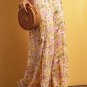 Yellow Floral Print High Slit Wide Leg Pants