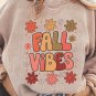 Apricot Twisted Rib FALL VIBE Graphic Baggy Sweatshirt