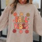 Apricot Twisted Rib FALL VIBE Graphic Baggy Sweatshirt