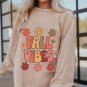 Apricot Twisted Rib FALL VIBE Graphic Baggy Sweatshirt
