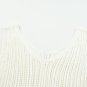White Hollowed Knit V Neck Tank Top
