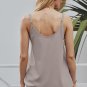 Apricot Spaghetti Strap Buttoned Tank Top