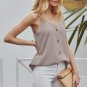 Apricot Spaghetti Strap Buttoned Tank Top