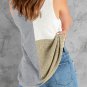 Gray Color Block Knitted Tank Top