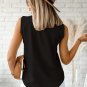 Black V Neck Knotted Shoulder Vest