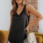 Black Deep V Neck Loose Tank Top