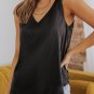 Black Deep V Neck Loose Tank Top