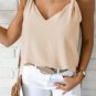 Apricot V Neck Knotted Shoulder Vest