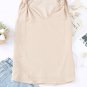 Apricot V Neck Knotted Shoulder Vest