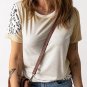 Khaki Bleached Leopard Print Crew Neck T Shirt