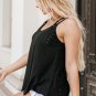 Black Eyelet Strappy Scoop-Neck Tank Top