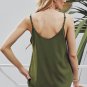 Green Spaghetti Strap Buttoned Tank Top