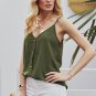 Green Spaghetti Strap Buttoned Tank Top