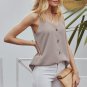 Apricot Spaghetti Strap Buttoned Tank Top