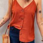 Orange Spaghetti Strap Buttoned Tank Top