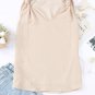 Apricot V Neck Knotted Shoulder Vest