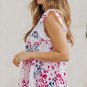 Spotted Print Ruffled V Neck Tank Top