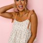 White Tied Shoulder Floral Print Babydoll Tank