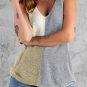 Gray Color Block Knitted Tank Top