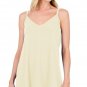 Apricot Spaghetti Strap V Neck Flowy Tunic Tank Top