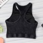 Black Ribbed Mineral Wash Racerback Cropped Tank Top
