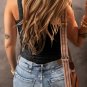 Black Floral Jacquard Square Neck Tank Top