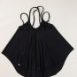 Black Exposed Seam Detail Double Straps Tank Top