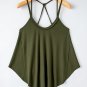 Jungle Green Exposed Seam Detail Double Straps Tank Top