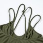 Jungle Green Exposed Seam Detail Double Straps Tank Top