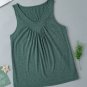 Mist Green V Neck Ruched Tank Top